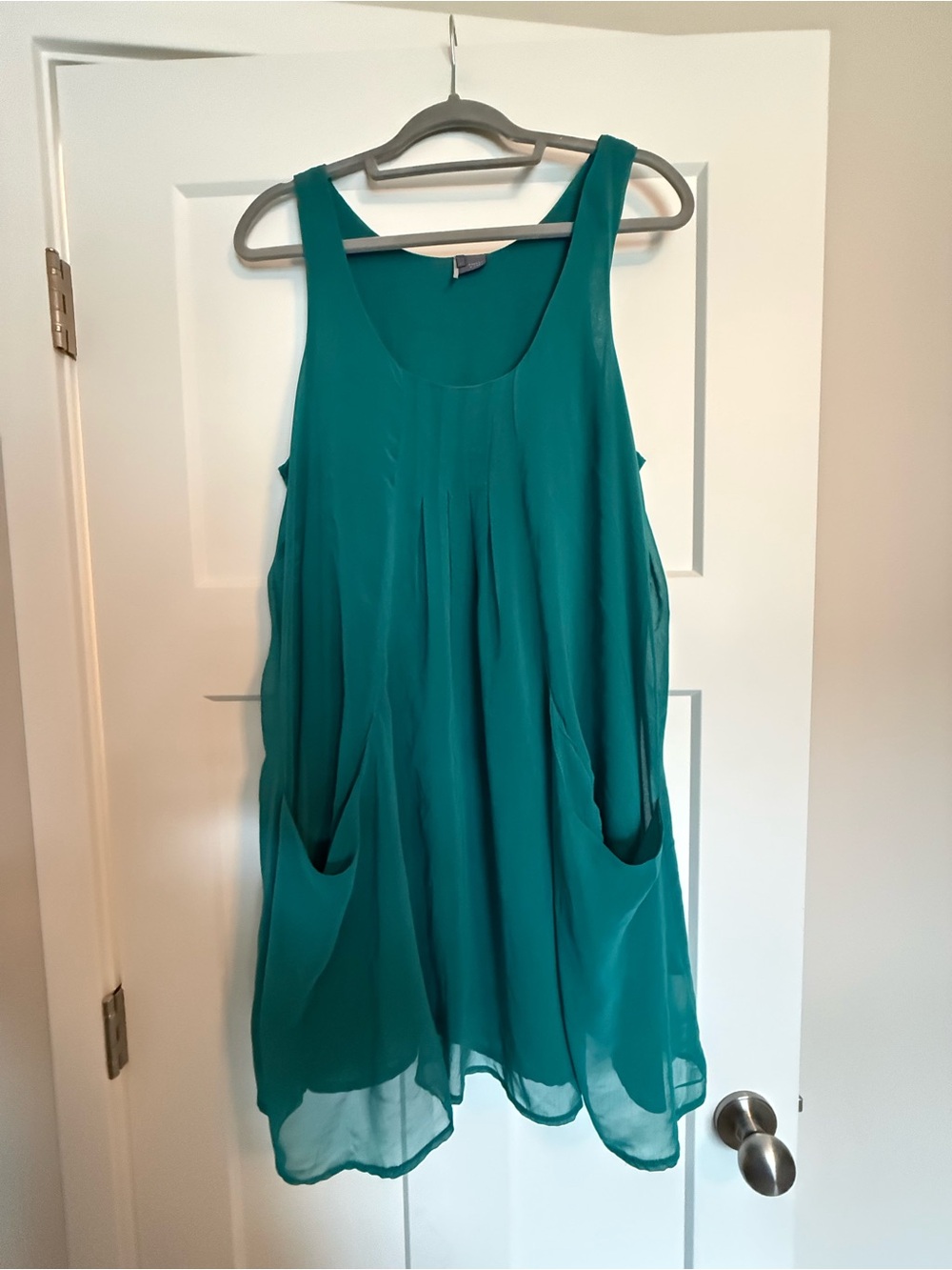 Sparkle & Fade Teal Pleated A-Line Pocket Tunic